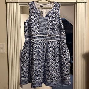 Talbots NWT blue print dress